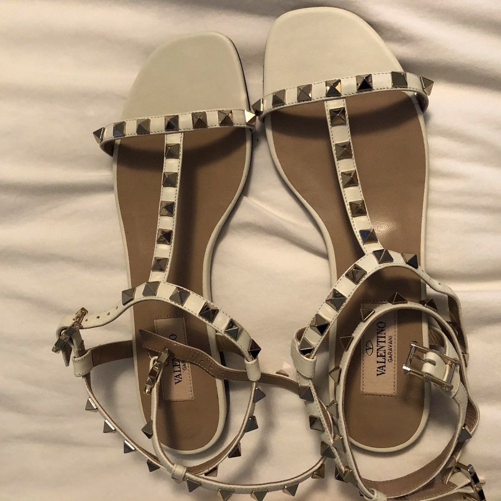 Valentino Garavani Ivory Flat Sandals